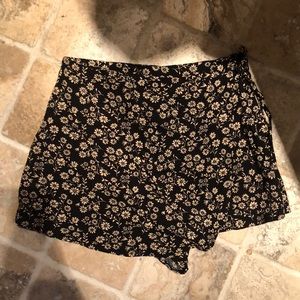 Floral wrap skort